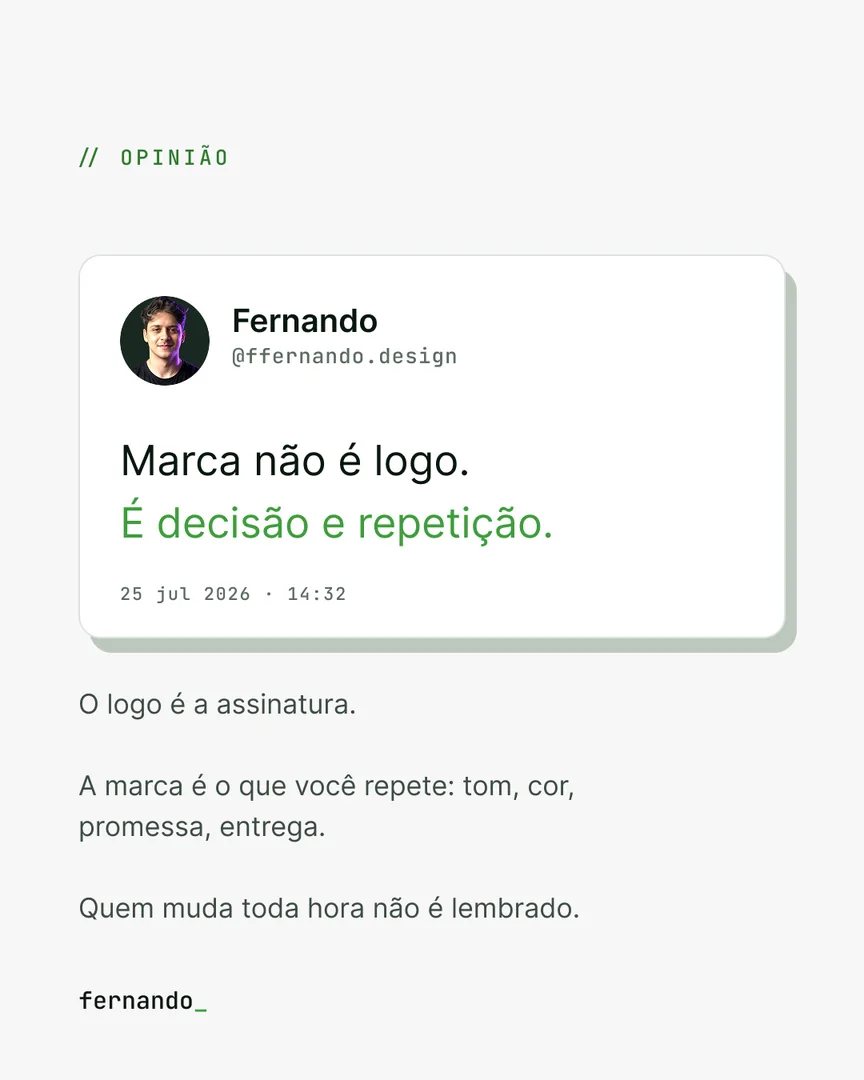 Post publicado: marca não é logo